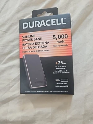 DURACELL SLIMLINE POWER BANK 5K 1C/1A DMP-PB-CHARGE 5V 5000mah Foto 1 de 4