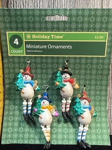 NEW Miniature Holiday Ornaments 4 Separate Snowmen - Free Shipping - Picture 1 of 3