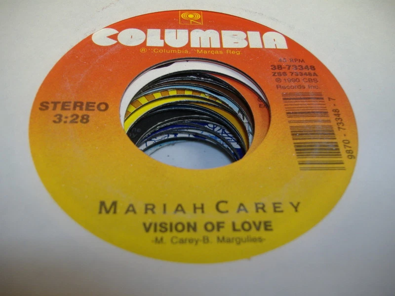 90s 45 MARIAH CAREY Vision Of Love / Prisoner; All in Your Mind; Someday on Col - Image 1 of 1