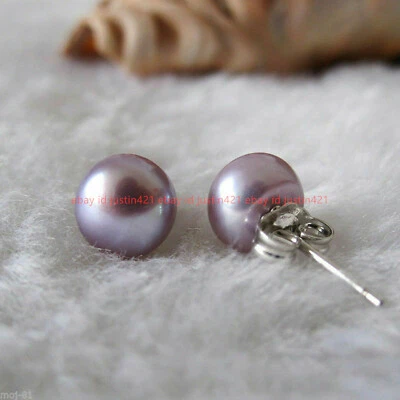  Natural Multi-Color Freshwater Pearl Beads 925 Silver Stud Earrings - Image 1 of 4