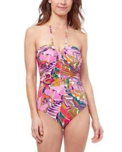 Neu mit Etikett Profile by Gottex Tropikaia Damen-Bandeau-Neckholder-Einteiler 8 Badeanzug - Bild 1 von 13