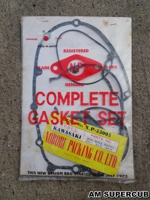 KAWASAKI 90S 90SS 90SSS GA1 GA2 GA3 Complete Gasket Set NP NOBORU Genuine Japan Foto 1 de 4
