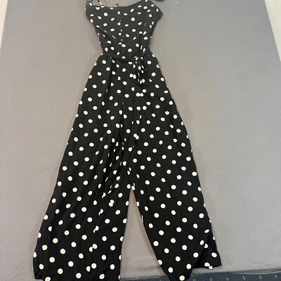 Женский комбинезон J Crew в горошек с ремешками из вискозы укороченный с широкими штанинами размер 00 - Изображение 1 из 4