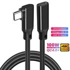 HD 4K Male to Female Elbow Type-C Extension Cable 10Gbps USB 3.2 Gen 2 PD 100W