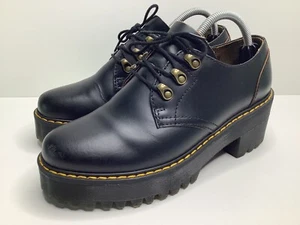 Doc Martens Leona Lo Plateau Oxford Schuhe/Stiefel Damen US 9 schwarz Leder *lesen* - Bild 1 von 16