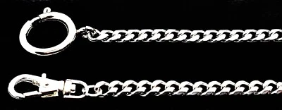 Pocket Watch Stainless Steel Chain With Spring Ring Clasp and Swivel  Ring - Image 1 of 4