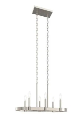 Люстра переходная матовая никелевая KICHLER Brene 28 дюймов 6 ламп - Изображение 1 из 3