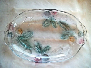 VTG MIKASA STUDIO NOVA RECTANGLE GLASS PLATTER EMBOSSED IRIDIZED 15.5” ~ EUC - Picture 1 of 4