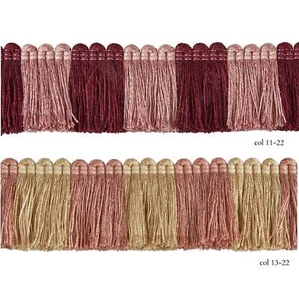 Borde de flecos de cepillo de 2 colores | 4 cm - 1,57" de ancho | por metro - Imagen 1 de 4