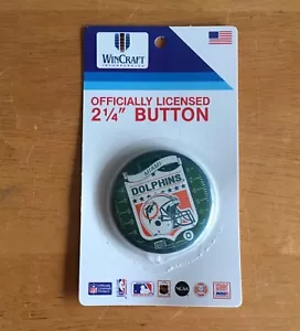 Vintage Wincraft Miami Dolphins Official NFL 2 1/4" Button Pin #1 Neu in Verpackung ungeöffnet - Bild 1 von 2
