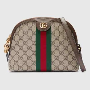 NEW GUCCI Supreme Ophidia Shoulder Bag Small Beige Ebony GG Crossbody Canvas - Picture 1 of 16