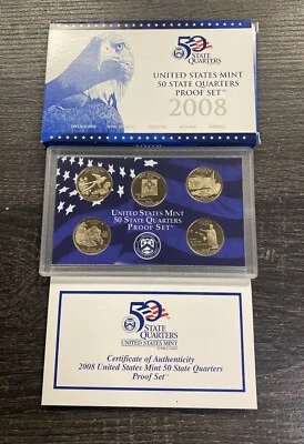 2008 United States Mint 50 State Quarter Proof Set -- Box and COA  - Image 1 of 4