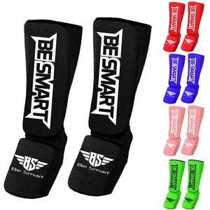 Kids Shin Instep Pads MMA Leg Foot Guards Muay Thai Kick Boxing Guard Protector - Picture 1 of 43