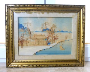 Großes Bild Japan um 1900 Korkschnitzerei NK-0120 - Bild 1 von 8