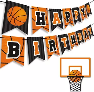 Basketball Happy Birthday Banner Slam Dunk Party Decoration Supplies Kids Teenag - Picture 1 of 12