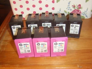 10 EMPTY Genuine Original HP 302 XL High Yield Cartridges Colour & Black Virgin - Afbeelding 1 van 3