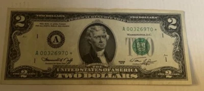 $2 Dollar Bill Star Note Rare Great Condition - Image 1 of 4