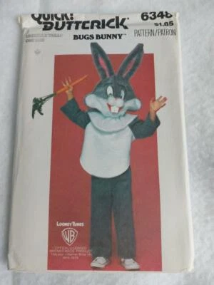Butterick 6348 Children's Bugs Bunny Halloween Costume Pattern . Sz S-M-L - Image 1 of 2
