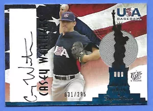 Autógrafo/material auténtico de béisbol Casey Weathers 2007 EE. UU. #031/295 - Imagen 1 de 2