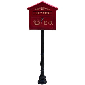 English ER II Mailbox in Red Cast Iron - Wall Mount or Standing - Picture 1 of 6