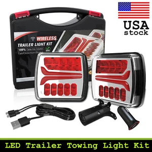 Wireless Magnetic Light Kit LED Trailer Rear Light for Tow Trucks, Campers, RV - Picture 1 of 8