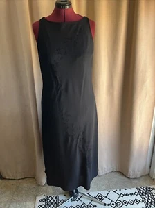 Whimsy Goth Jones Wear Midi Women’s 16 Beads Embroidery Lined Boat Neck Black - Picture 1 of 10