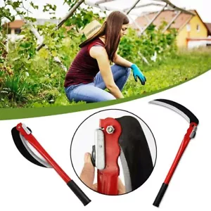 Folding Hand Weed Sickle Tool Weeding Farm Harvesting Grass Curved Blade Garden - Picture 1 of 12