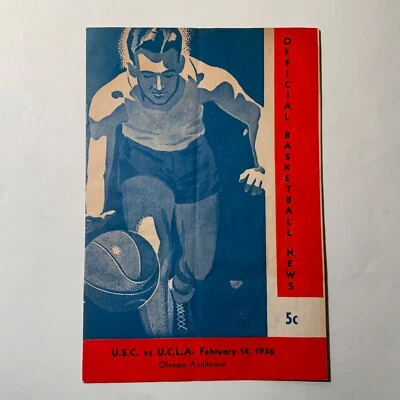 UCLA vs. USC Basketball Program from 1936!  Olympic Auditorium 2/14/1936 VG-VG+ - Image 1 of 4
