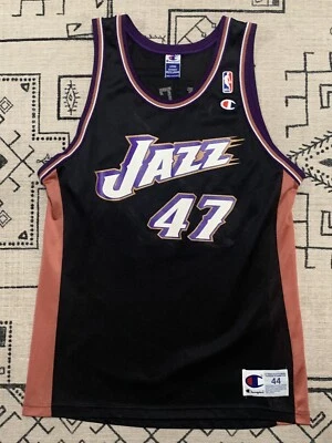 Andrei Kirilenko Champion Jersey 44 Large Utah Jazz Malone Hornacek Stockton NBA - Image 1 of 4