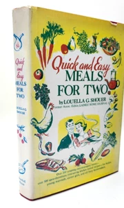 1952 Quick and Easy Meals For Two Cookbook by Louella G. Shouer HC/DJ Vintage - Foto 1 di 9