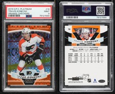 2019-20 O-Pee-Chee Platinum Orange Checkers /25 Travis Konecny #18 PSA 9 MINT