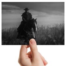Photograph 6x4" BW - Western Cowboy Horse America Wild West  #43755