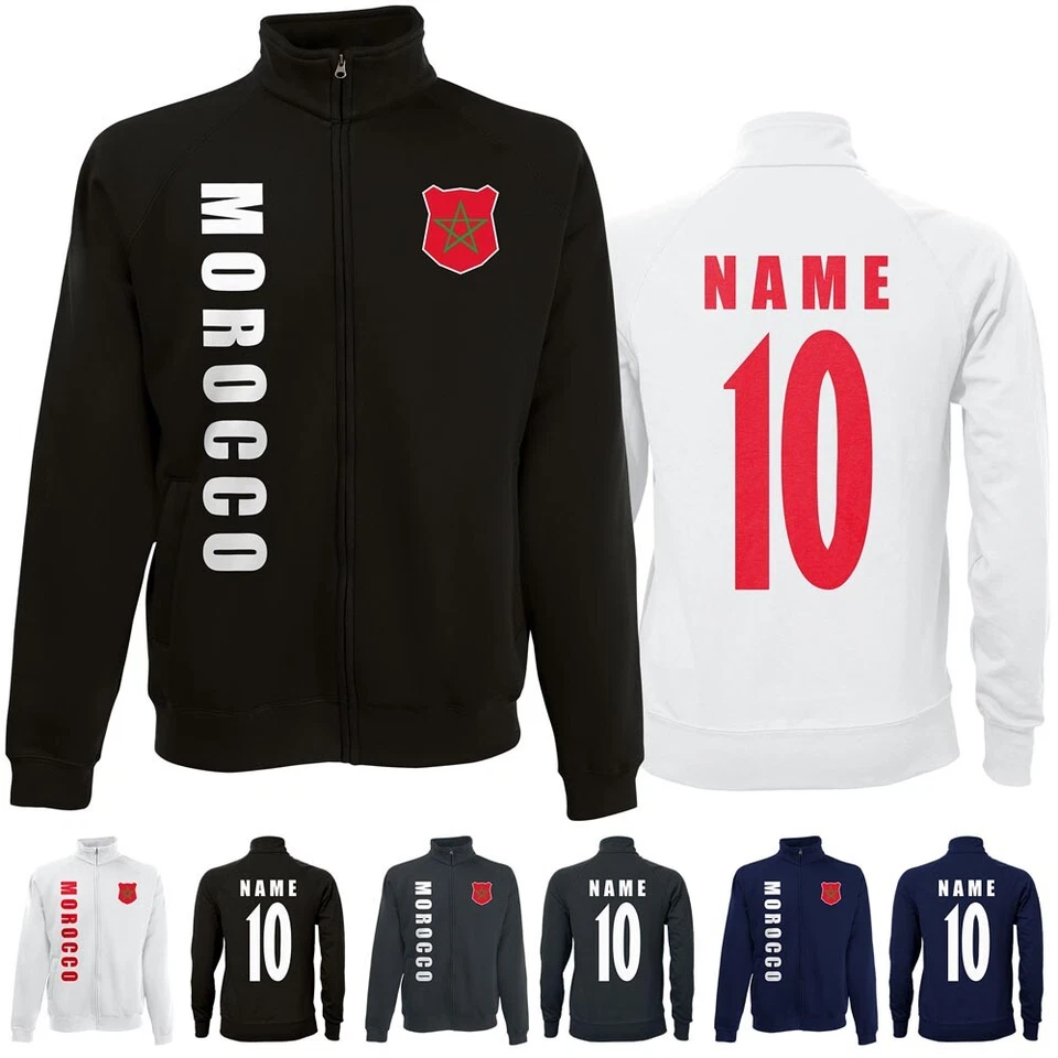 AKYTEX Marokko MOROCCO WM 2022 Sweat Jacke Trikot Name Nummer