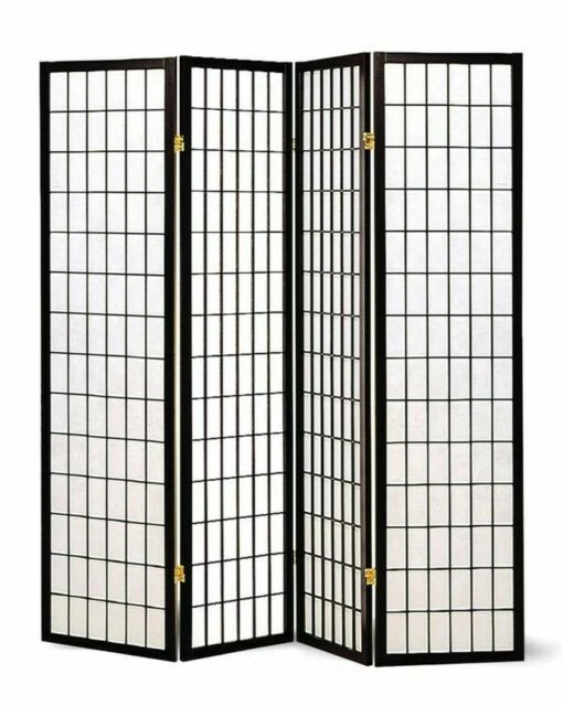 Coaster Home Furnishings 4624 4-Panel Folding Screen - Black