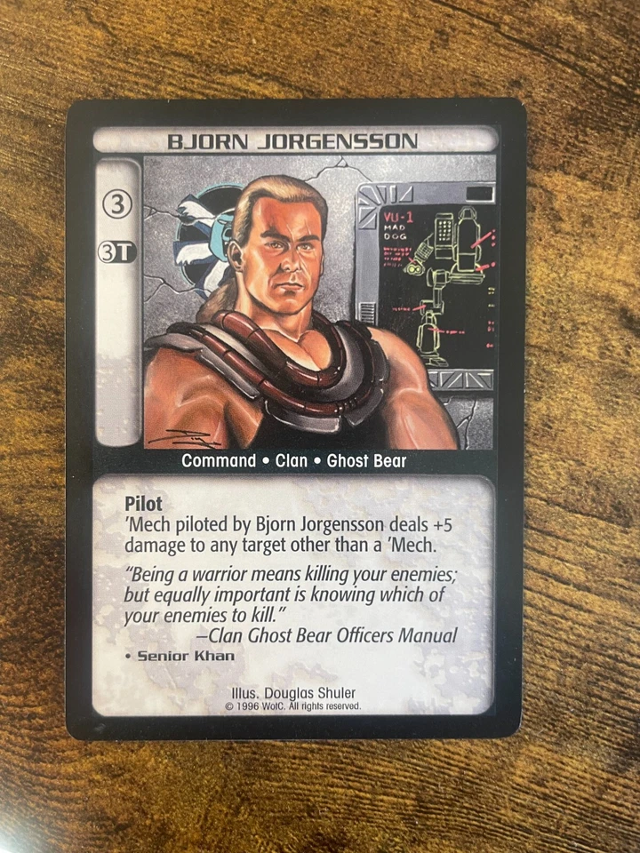 Battletech CCG TCG Trading Card Game Rare Limited Ed Bjorn Jorgennson - Image 1 of 1
