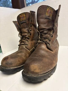 Justin Botas de Trabajo Punta Suave con Cordones Marrón, Para Hombre 13D Hechas en EE. UU.!!!! Usado - Imagen 1 de 23