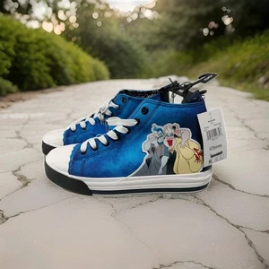 Disney Villains High Top Sneakers Women's Size 8 Lace Up Cruella Maleficent NWT - Picture 1 of 6