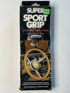 Vtg Super Sport Grip Black 1984 Lace On Steering Wheel Cover Xtra Thick USA Made - Bild 1 von 4
