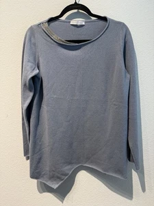 Fabiana Filippi Damen Blau Pullover Pulli Wolle Seide Kaschmir Med Asymmetrisch - Bild 1 von 11