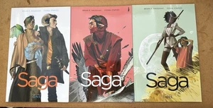 Saga Volume 1-3 Graphic Novel Bundle Brian K Vaughan Fiona Staples - Picture 1 of 10
