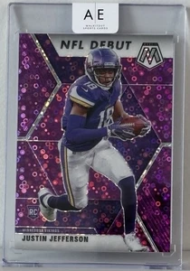 2020 Mosaic No Huddle 🟣🔥Purple Disco #270 Justin Jefferson RC #45/50 NFL Debut - Picture 1 of 3