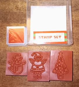 Juego de almohadillas de estampillas de Navidad-Santa, árbol, muñeco de nieve, almohadilla de tinta 2020 mejores marcas - Imagen 1 de 4