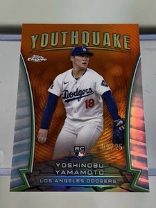 2024 Topps cromo Youthquake #YQ-53 Yoshinobu Yamamoto radiocontrol naranja/25 - Imagen 1 de 3