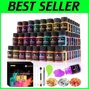 Professional Grade Mica Powder in 81 Colors - 10g Bottles for Creative Bliss - Picture 1 of 8