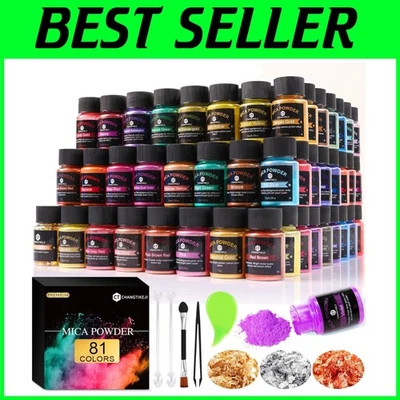 Professional Grade Mica Powder in 81 Colors - 10g Bottles for Creative Bliss - Image 1 of 4