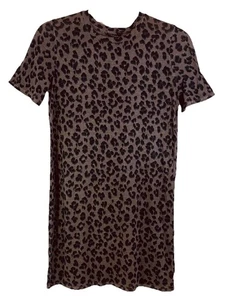 Vestido Camiseta para Mujer Lucky Brand M Estampado Leopardo Manga Corta Cuello Redondo - Imagen 1 de 12