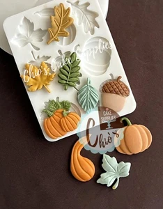 Pumpkins, Acorn, Maple, Oak, Birch leaves Silicone Mold. Fall Themed Mold - Picture 1 of 7