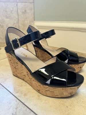 Black patent Prada Wedge - Image 1 of 4