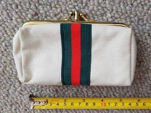 Vintage Canvas Stoffverschluss Geldbörse/Reiseset total sauber, keine Gebrauchsspuren - Bild 1 von 9