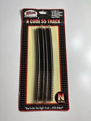 Atlas N Code 55 Track 30.609” Radius #5 Turnout Reverse Curve #2030 (6 Pack) - Image 1 of 2